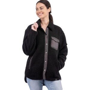 LIV Outdoor Sherpa Shacket Black Women's Size Extra Small New with tag